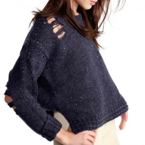 Wildfox After Party wool blend distressed sweater S - Picture 9 of 16